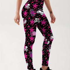 Skull Graphic Yoga Leggings for Women