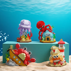 Ocean Animal Building Blocks Set ABS Material Enhances Hand Skills