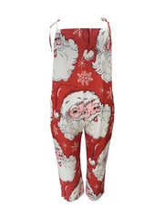 Santa Claus Print Casual Jumpsuit