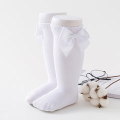 Girls Knee High Socks with Bow Detail