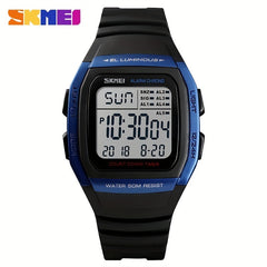 Unisex LED Luminous Sporty Style Square Wrist Watch