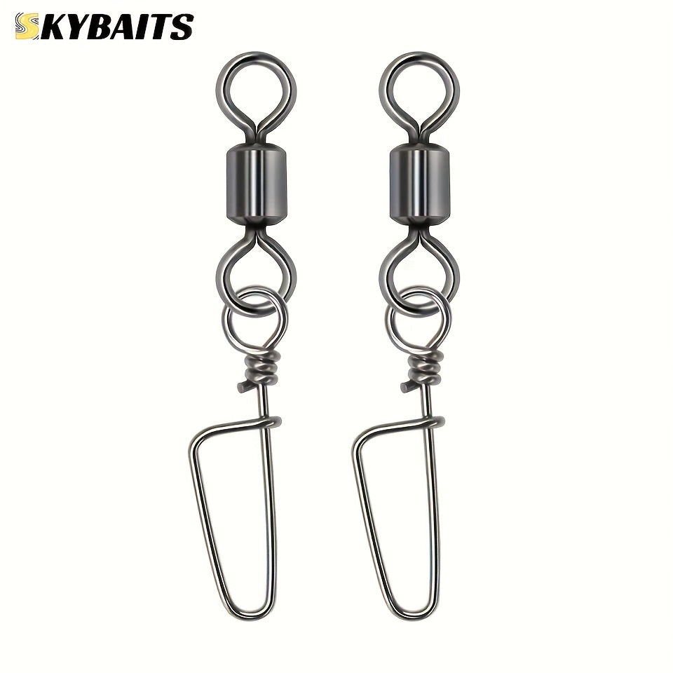 50pcs Fishing Rolling Barrel Swivels With 8 Shape Connectors