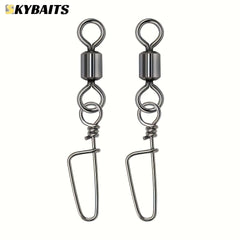 50pcs Fishing Rolling Barrel Swivels With 8 Shape Connectors
