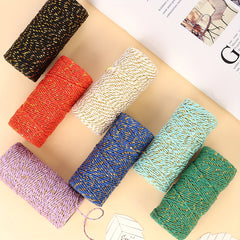5mm Colorful Golden Silk Cotton Rope, 50m, DIY Webbing Accessories