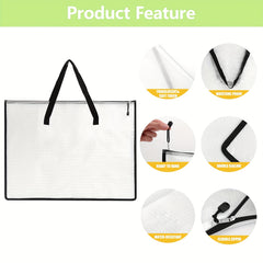 4pcs Artwork Bag Artwork Organizer Zipper Handle Posters Scrapbooking