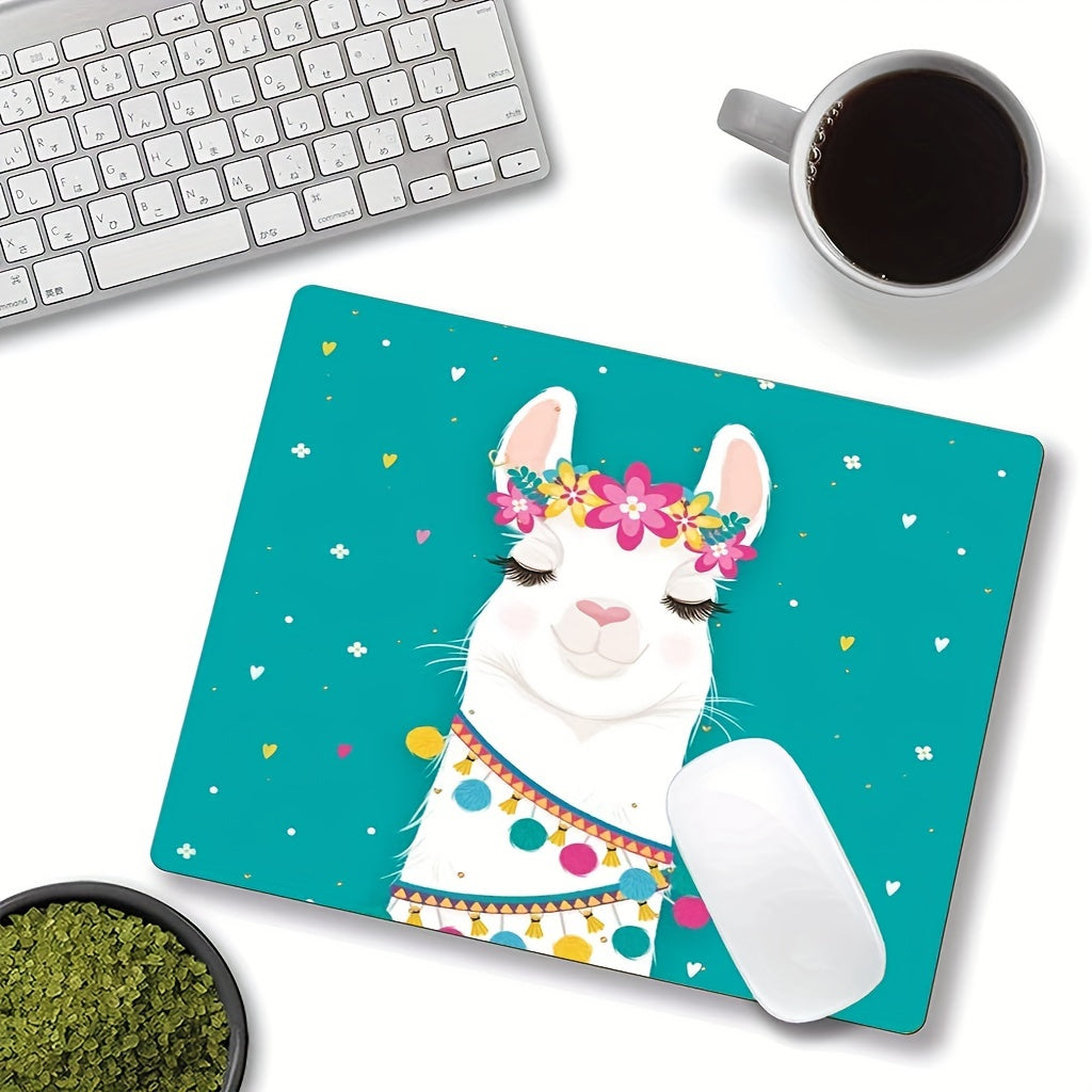 Alpaca Mouse Pad Girly Animal Waterproof Non Slip Rubber Base