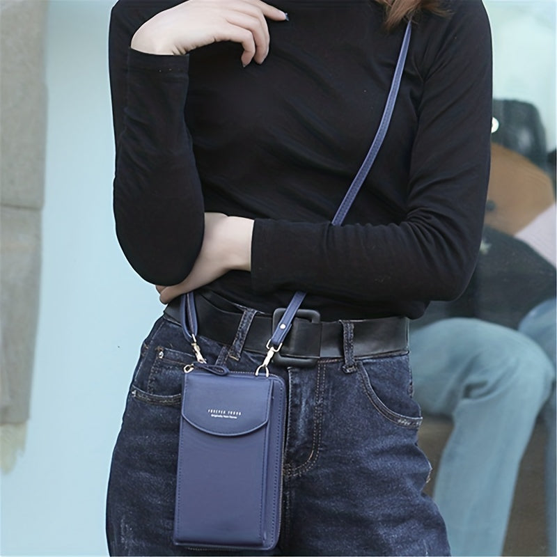 Faux Leather Long Wallet Women's Mini Crossbody Bag
