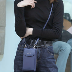 Faux Leather Long Wallet Women's Mini Crossbody Bag