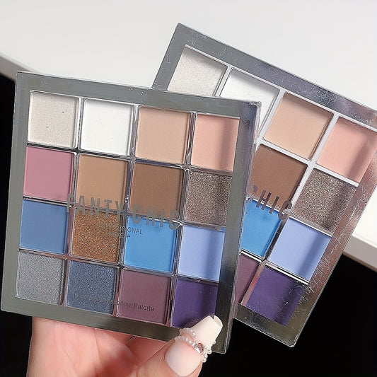 16 Colors Denim Eyeshadow Palette Multicolor Natural Matte Finish Scented Powder