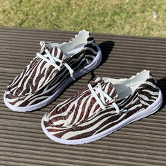 Women's Striped Canvas Skate Shoes