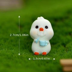 Mini Resin Reading Painting Duck Statues Landscapes DIY Fairy Garden