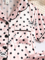 Girls Panda Print Pajama Set