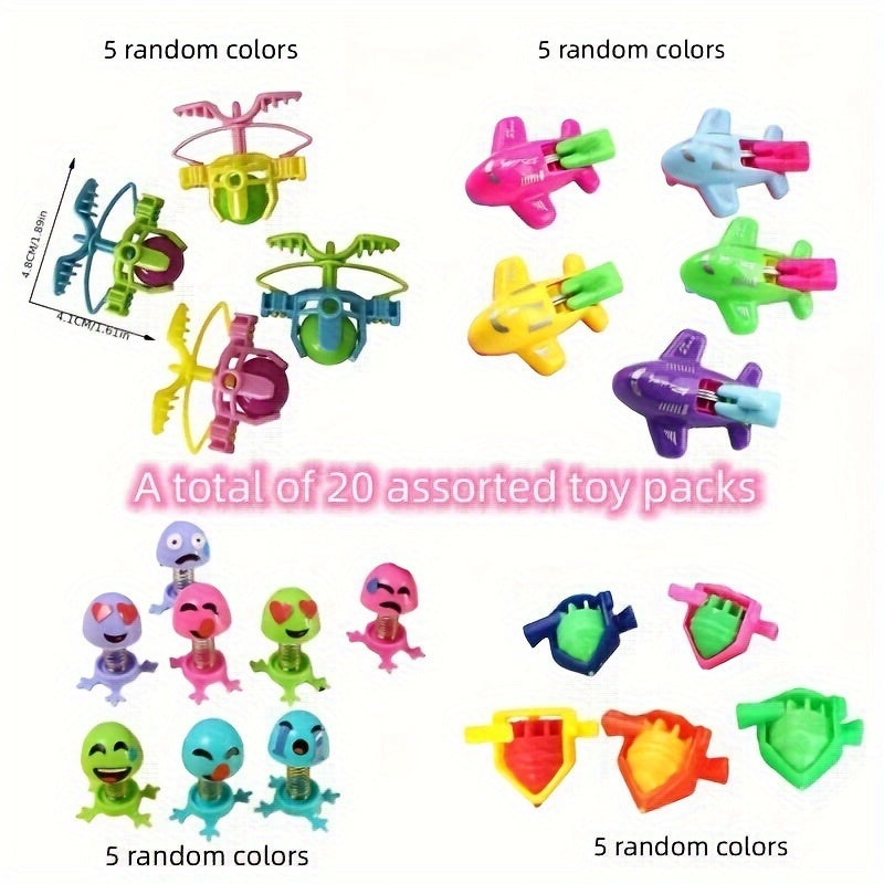 20pcs Educational Airplane Toy Spinner & Pop Up Toy for Party Christmas Decor
