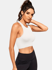 Sleeveless Sports Vest Women Chestless Pad Fitness Top Bodycon Seamless Knitted