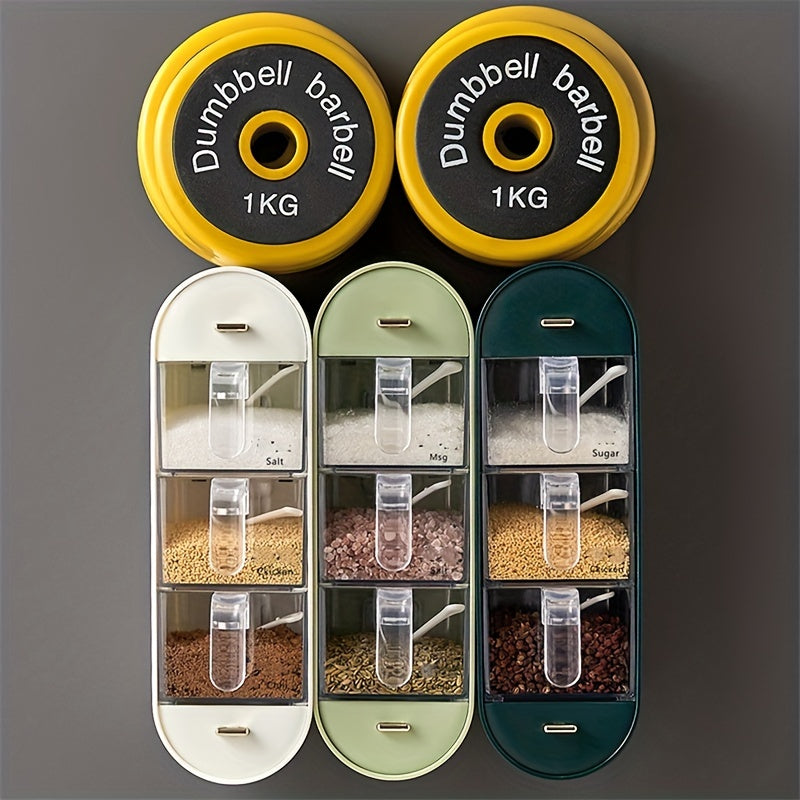 Spice Jars Wall Mounted Seasoning Containers with Spoon