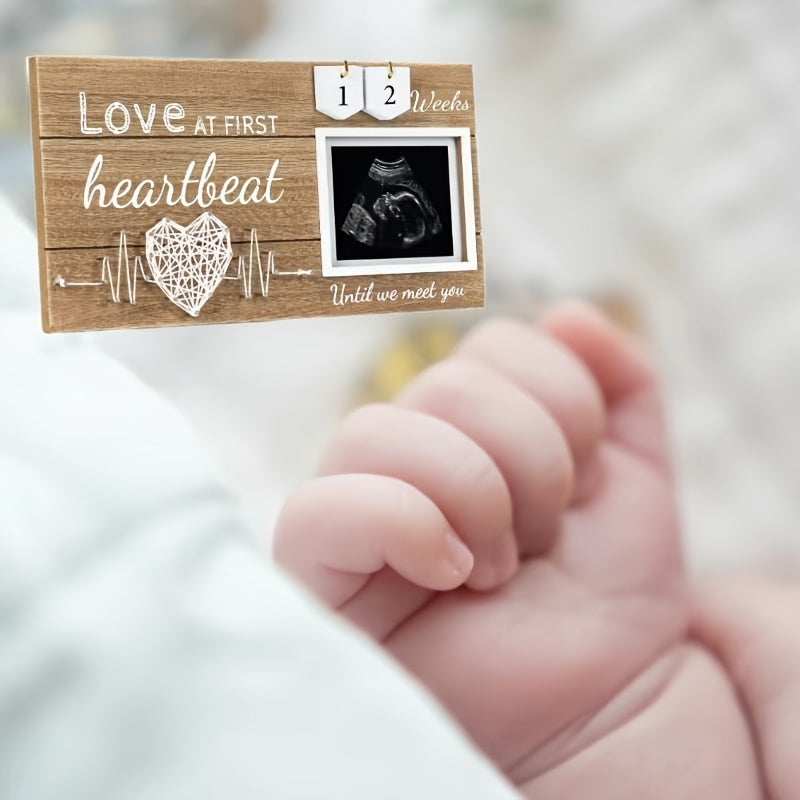 Wooden Baby Ultrasound Frame with Heartbeat Display