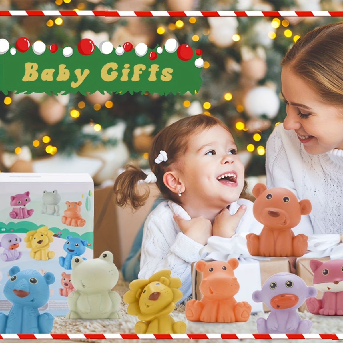 6 Months Baby Bath Toys Set Animal Mold Bathtub Water Play Kids Toy