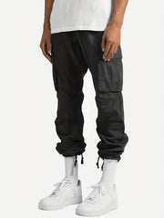 Men's Cargo Pants Drawstring Straight Fit