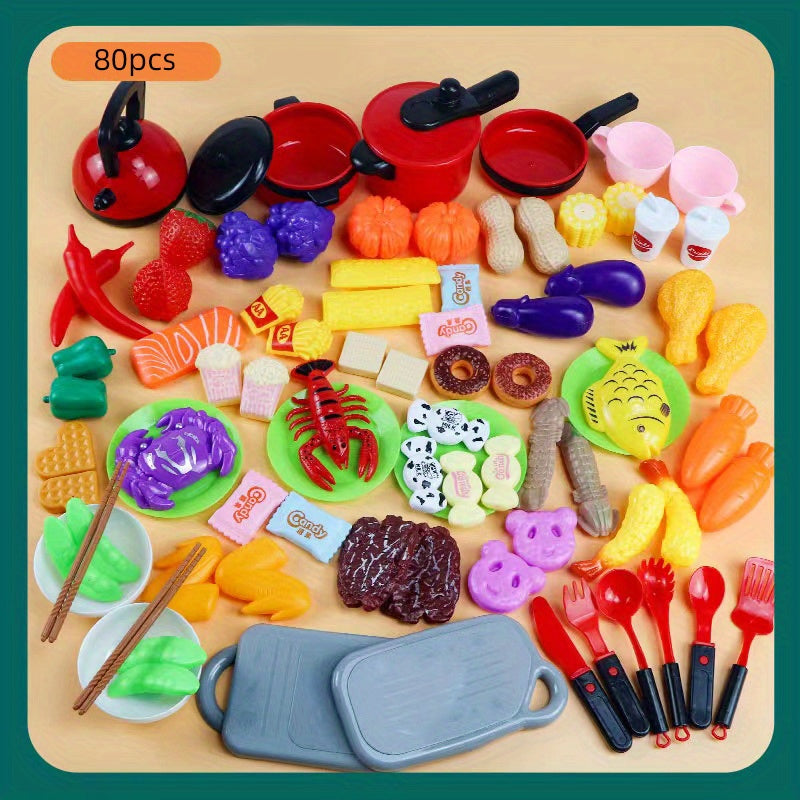 Kids Kitchen Toy Set - Breakfast Food Simulation Educational Toy