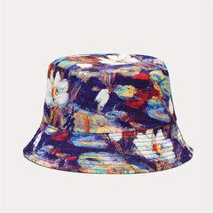 Creative Oil Painting Fisherman Hat Outdoor Sunshade Sunscreen Sun Protection