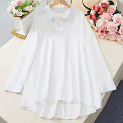 Lace Long Sleeve Blouse with Collar