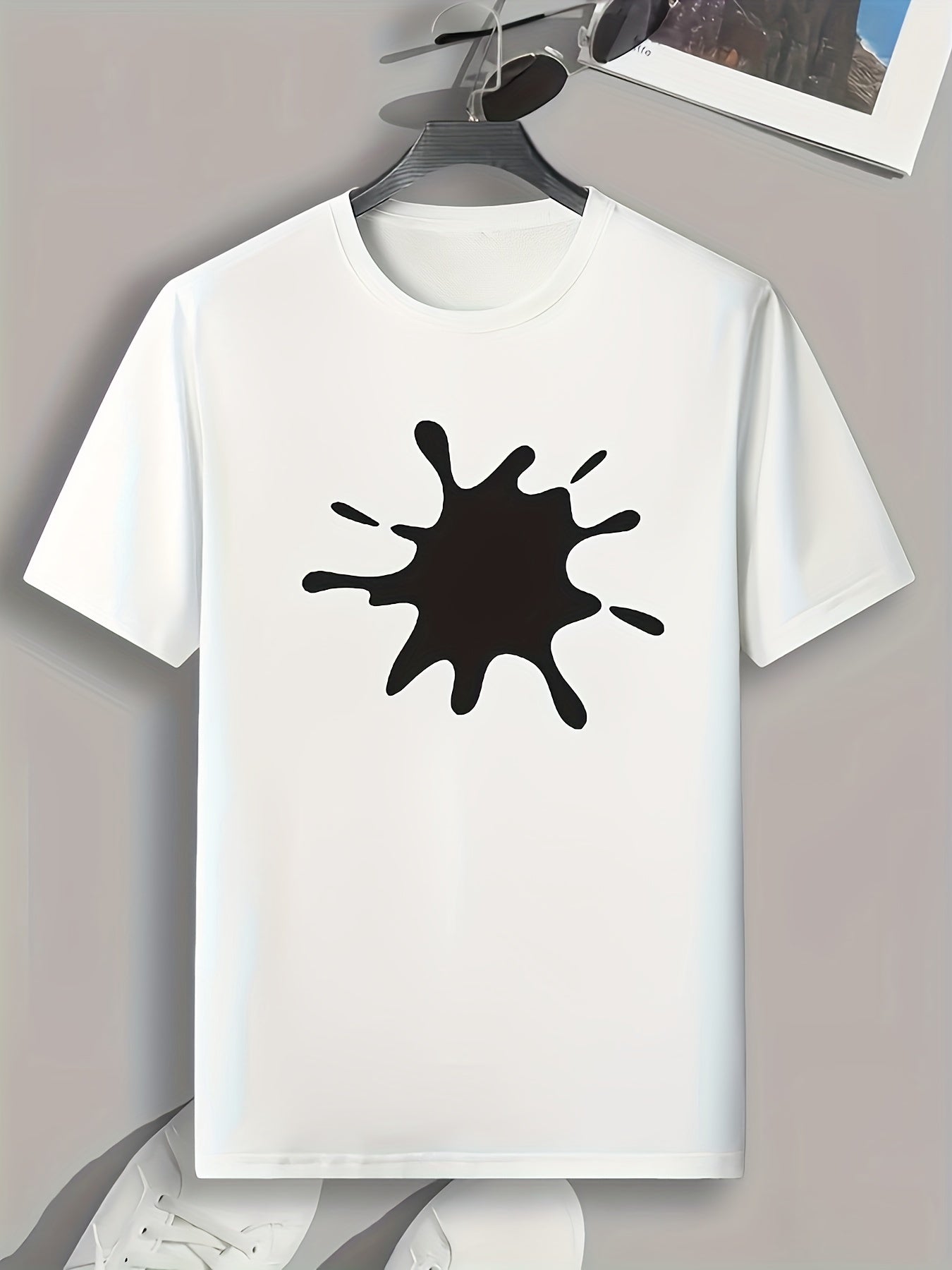 Splash Pattern Print Men's Sports T-shirt Outdoor Fitness Clothing
