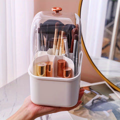 Makeup Brush Holder Organizer with Lid Dustproof Acrylic Cover