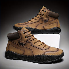 Men's Casual Stitch Solid Low Top Lace up Boots