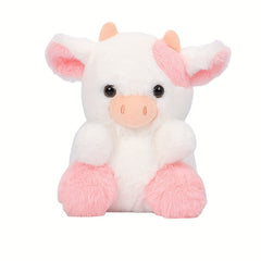 Pink Strawberry Cow Plush Toy - Cute Stuffed Animal for Kids