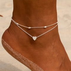 2 Pcs Dainty Anklet Set Beach Foot Jewelry Summer Accessories