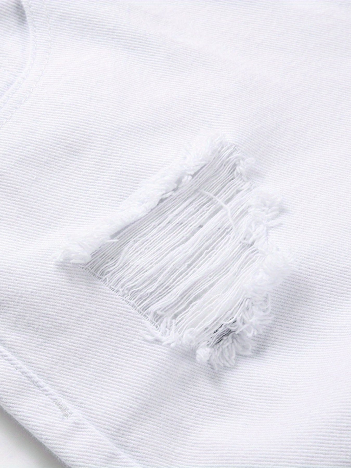 Men's Ripped Denim Shorts with Pockets