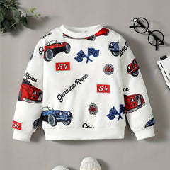 Toddler Boys Car Print Long Sleeve Sweatshirt