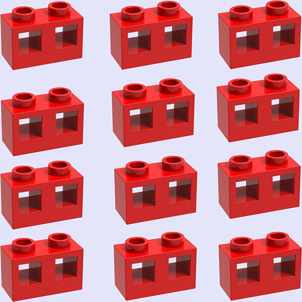 12pcs Building Blocks Set 1x2 High Wall Bricks with Dual Studs