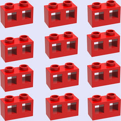 12pcs Building Blocks Set 1x2 High Wall Bricks with Dual Studs