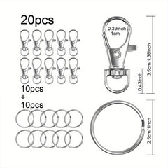 100 Metal Swivel Snap Hooks Key Chain Rings Jewelry Crafts Silver