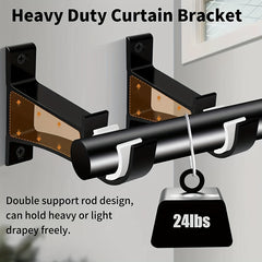 2pc Aluminum Alloy Curtain Rod Bracket Strong Load-bearing Capacity