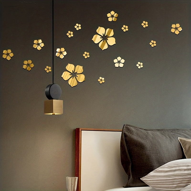 18pcs 6.1" Acrylic Flowers Adhesive Home Decoration Indoor Outdoor