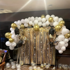 61pcs Golden Confetti Balloons Set with Ribbon for Wedding Birthday Baby Shower