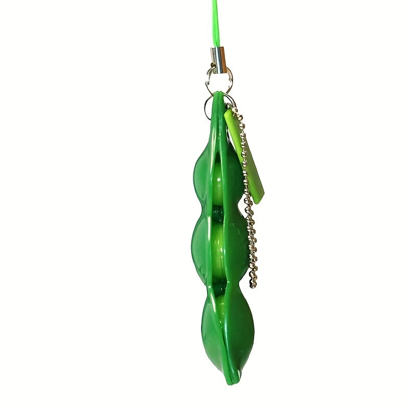Squeeze Bean Keychain Relax Toy Textured Peanut Stress & Party Durable