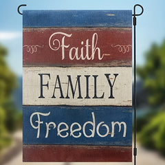 Vintage Faith Family Freedom Patriotic Garden Flag 30 48 X 45 72 Cm