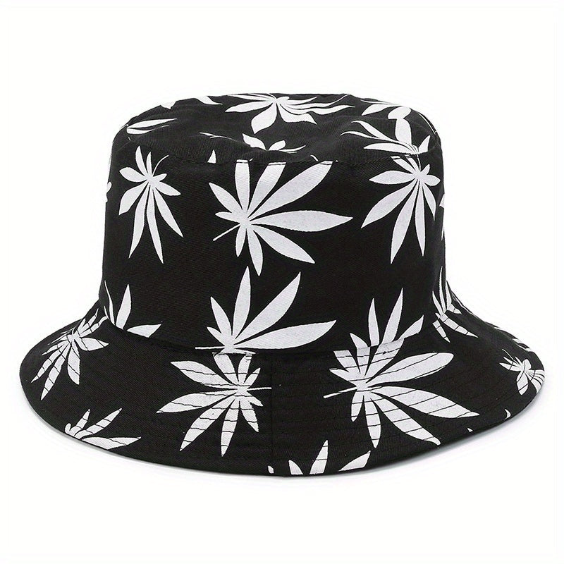 Maple Leaf Pattern Sunshade Bucket Hat for Men Women