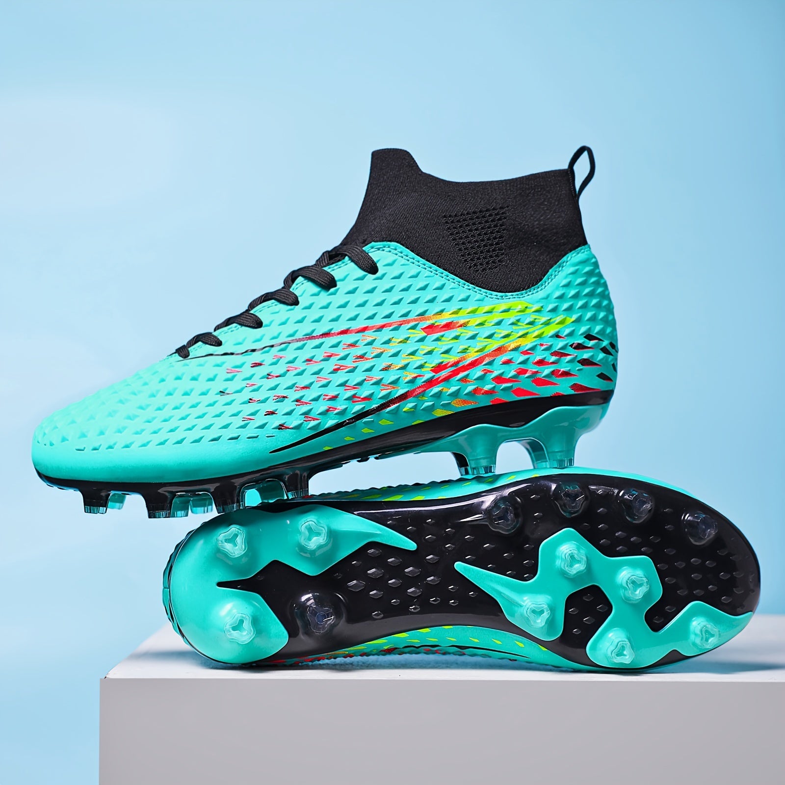 Boy's High Top Non Slip Football Cleat with Spikes