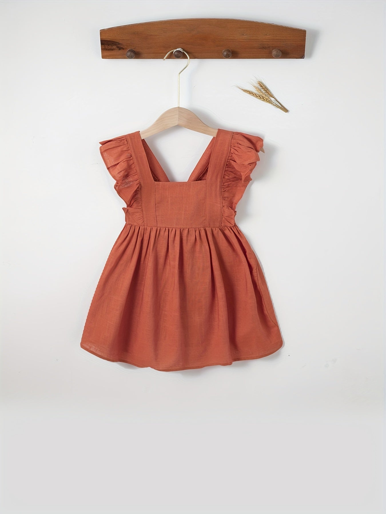 Toddler Baby Girls Ruffle Square Suspender Dress