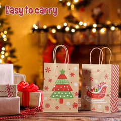 Christmas Gift Bag Striped Tote Party Holiday Candy Tote Bag Pack of 24