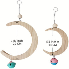 Bird Toy Parakeet Wood Swing Hanging Ring Chew Parrot Toys