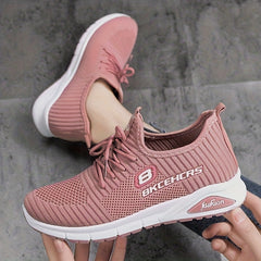 Women's Breathable Mesh Sneakers Casual Lace Up Outdoor Shoes