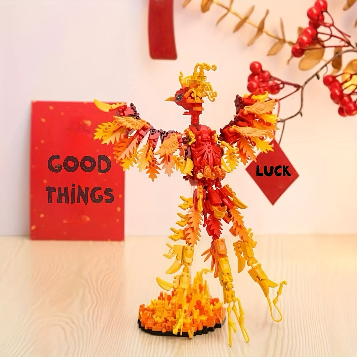 1071pcs Phoenix Building Blocks Set for Adults, Vibrant Colors