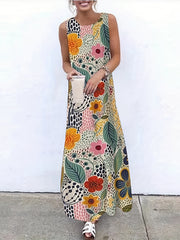 Floral Print Maxi Tank Dress