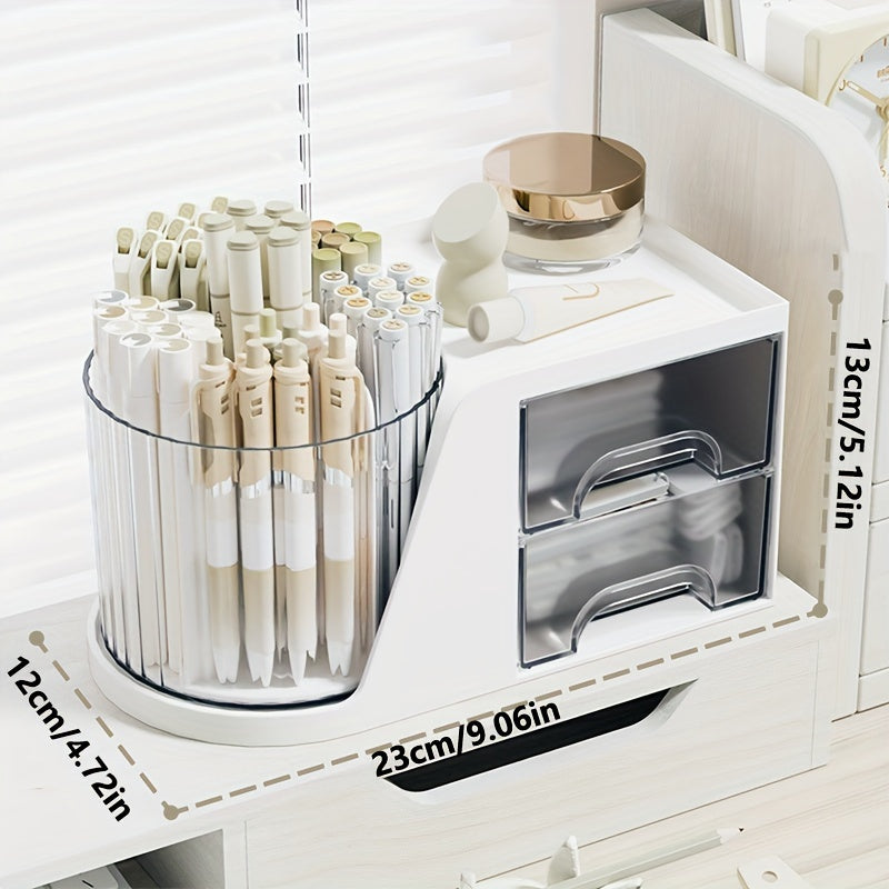 360 Rotatable Pen Holder Cosmetics Storage Rack Handicraft Storage Box