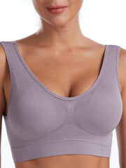 Seamless Sports Tank Bra Breathable Soft No Underwire Elastic Intimates Women's